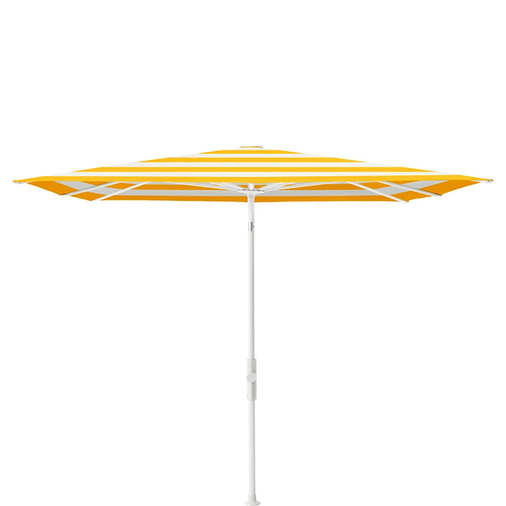 Glatz, Twist parasoll 240x240 cm matt white Kat.5 624 Yellow Stripe